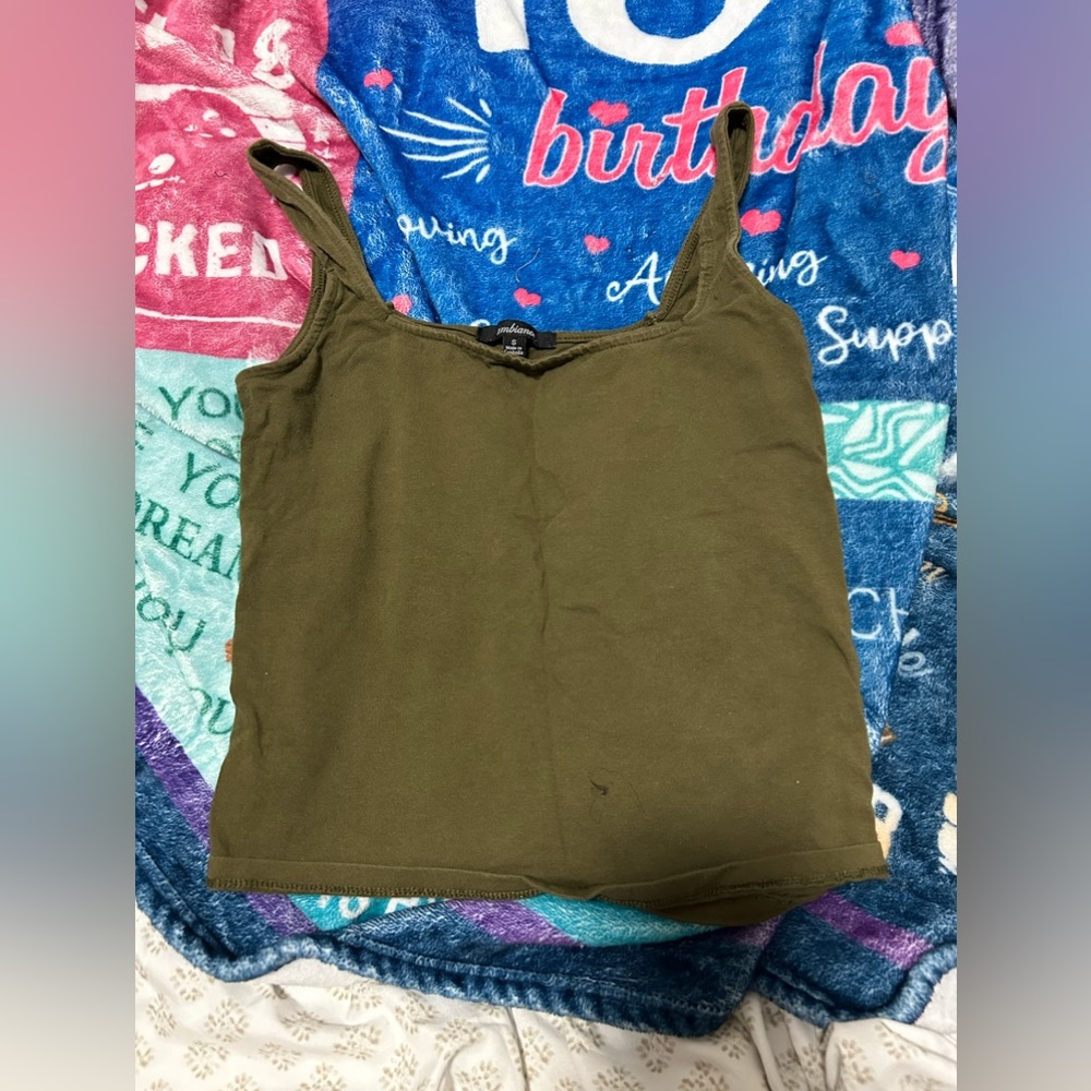 army green crop top